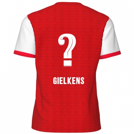 Kandiny Niño Camiseta Mathijs Gielkens #0 Rojo Blanco 1ª Equipación 2024/25 La Camisa Chile