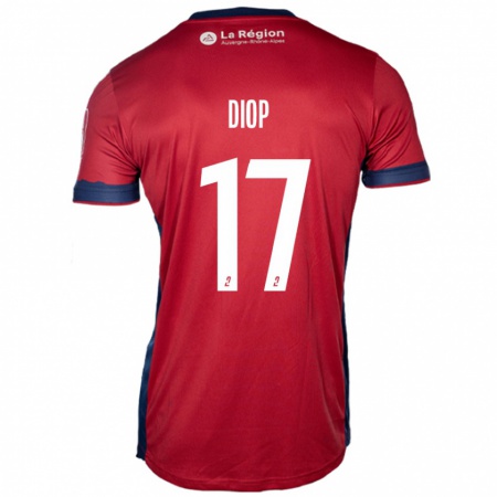 Kandiny Niño Camiseta Ousmane Diop #17 Borgoña Claro 1ª Equipación 2024/25 La Camisa Chile