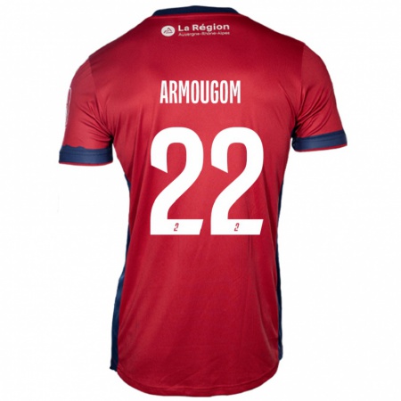 Kandiny Niño Camiseta Yoël Armougom #22 Borgoña Claro 1ª Equipación 2024/25 La Camisa Chile