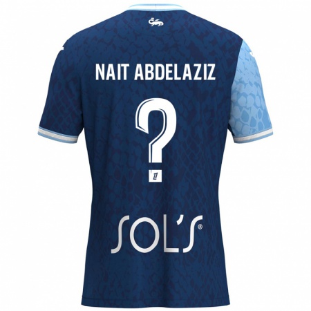 Kandiny Niño Camiseta Elias Naït Abdelaziz #0 Azul Cielo Azul Oscuro 1ª Equipación 2024/25 La Camisa Chile