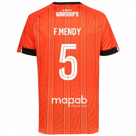 Kandiny Niño Camiseta Formose Mendy #5 Naranja 1ª Equipación 2024/25 La Camisa Chile