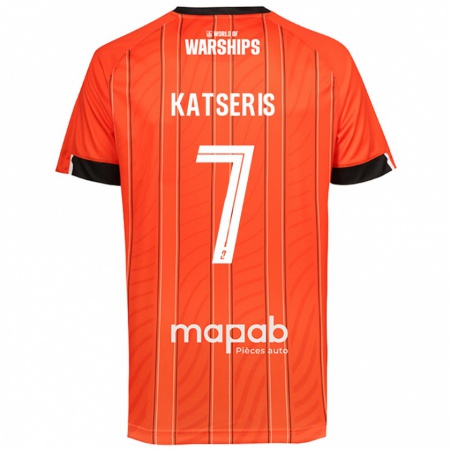 Kandiny Niño Camiseta Panos Katseris #7 Naranja 1ª Equipación 2024/25 La Camisa Chile