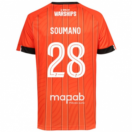 Kandiny Niño Camiseta Sambou Soumano #28 Naranja 1ª Equipación 2024/25 La Camisa Chile