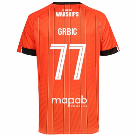 Kandiny Niño Camiseta Adrian Grbic #77 Naranja 1ª Equipación 2024/25 La Camisa Chile