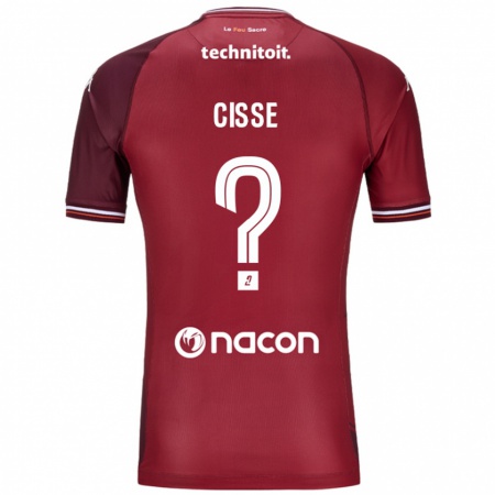 Kandiny Niño Camiseta Mouhamadou Cisse #0 Rojo Granata 1ª Equipación 2024/25 La Camisa Chile