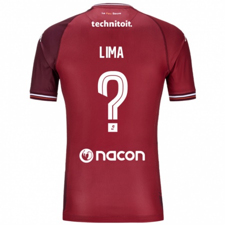 Kandiny Niño Camiseta Edson Lima #0 Rojo Granata 1ª Equipación 2024/25 La Camisa Chile