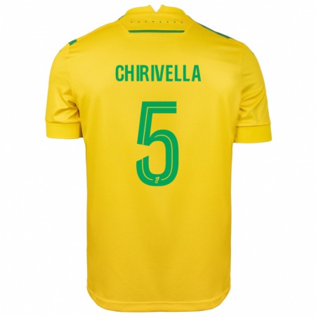 Kandiny Niño Camiseta Pedro Chirivella #5 Amarillo Verde 1ª Equipación 2024/25 La Camisa Chile