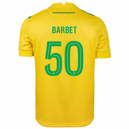 Kandiny Niño Camiseta Hugo Barbet #50 Amarillo Verde 1ª Equipación 2024/25 La Camisa Chile