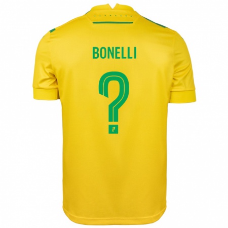 Kandiny Niño Camiseta Lucas Bonelli #0 Amarillo Verde 1ª Equipación 2024/25 La Camisa Chile