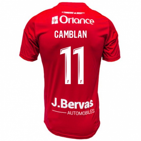 Kandiny Niño Camiseta Axel Camblan #11 Rojo Blanco 1ª Equipación 2024/25 La Camisa Chile