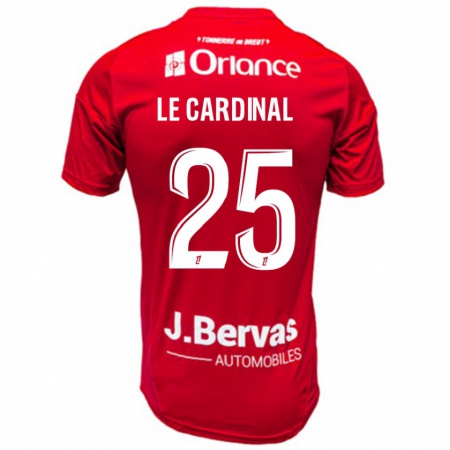 Kandiny Niño Camiseta Julien Le Cardinal #25 Rojo Blanco 1ª Equipación 2024/25 La Camisa Chile