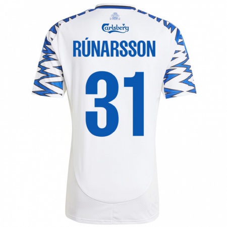 Kandiny Niño Camiseta Rúnar Alex Rúnarsson #31 Blanco Azul Cielo 1ª Equipación 2024/25 La Camisa Chile