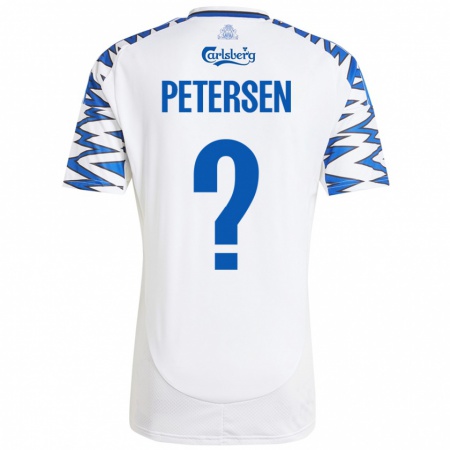 Kandiny Niño Camiseta Frederik Petersen #0 Blanco Azul Cielo 1ª Equipación 2024/25 La Camisa Chile