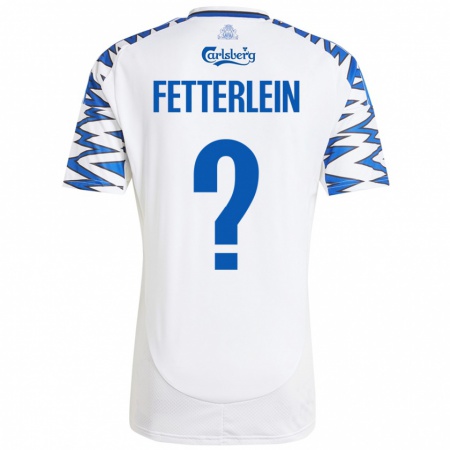 Kandiny Niño Camiseta Sean Fetterlein #0 Blanco Azul Cielo 1ª Equipación 2024/25 La Camisa Chile