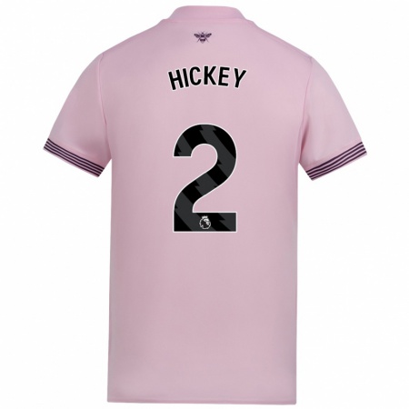 Kandiny Niño Camiseta Aaron Hickey #2 Rosa 2ª Equipación 2024/25 La Camisa Chile