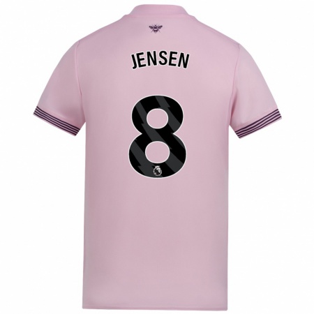 Kandiny Niño Camiseta Mathias Jensen #8 Rosa 2ª Equipación 2024/25 La Camisa Chile