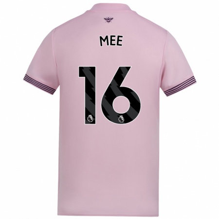 Kandiny Niño Camiseta Ben Mee #16 Rosa 2ª Equipación 2024/25 La Camisa Chile