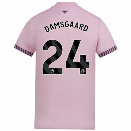 Kandiny Niño Camiseta Mikkel Damsgaard #24 Rosa 2ª Equipación 2024/25 La Camisa Chile