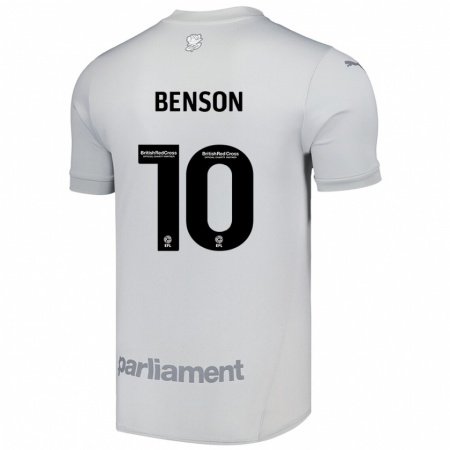 Kandiny Niño Camiseta Josh Benson #10 Gris Plata 2ª Equipación 2024/25 La Camisa Chile