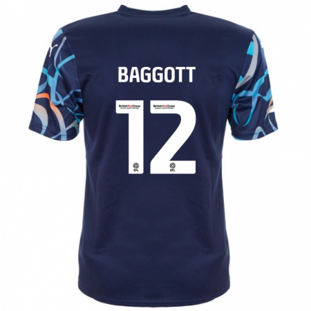 Kandiny Niño Camiseta Elkan Baggott #12 Azul Marino 2ª Equipación 2024/25 La Camisa Chile