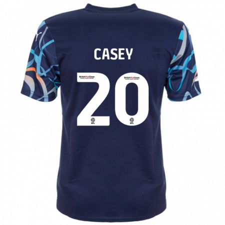 Kandiny Niño Camiseta Oliver Casey #20 Azul Marino 2ª Equipación 2024/25 La Camisa Chile