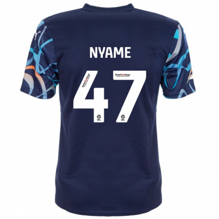 Kandiny Niño Camiseta Josh Nyame #47 Azul Marino 2ª Equipación 2024/25 La Camisa Chile