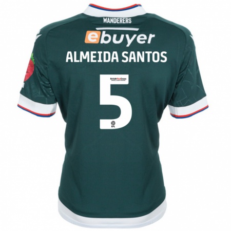 Kandiny Niño Camiseta Ricardo Santos #5 Verde Oscuro 2ª Equipación 2024/25 La Camisa Chile