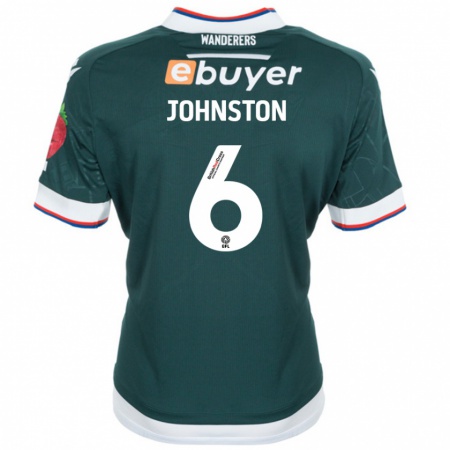 Kandiny Niño Camiseta George Johnston #6 Verde Oscuro 2ª Equipación 2024/25 La Camisa Chile