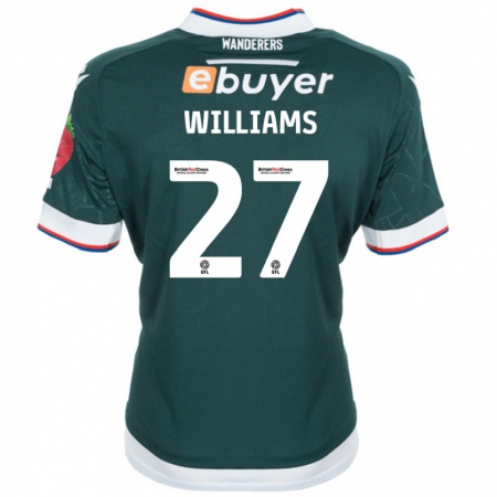 Kandiny Niño Camiseta Randell Williams #27 Verde Oscuro 2ª Equipación 2024/25 La Camisa Chile