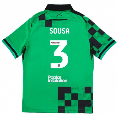 Kandiny Niño Camiseta Lino Sousa #3 Verde Negro 2ª Equipación 2024/25 La Camisa Chile