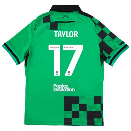 Kandiny Niño Camiseta Connor Taylor #17 Verde Negro 2ª Equipación 2024/25 La Camisa Chile