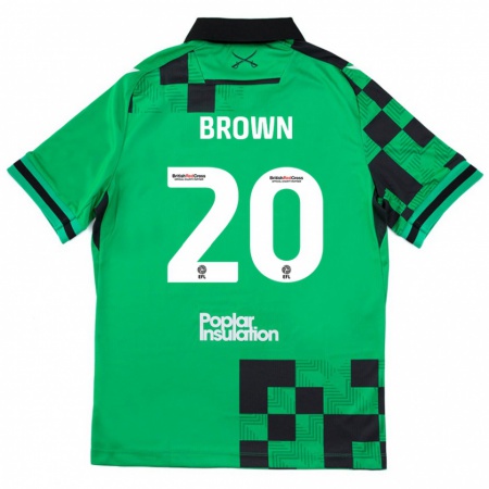 Kandiny Niño Camiseta Jevani Brown #20 Verde Negro 2ª Equipación 2024/25 La Camisa Chile