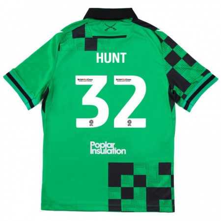 Kandiny Niño Camiseta Jack Hunt #32 Verde Negro 2ª Equipación 2024/25 La Camisa Chile