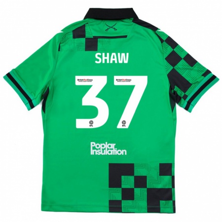 Kandiny Niño Camiseta Kofi Shaw #37 Verde Negro 2ª Equipación 2024/25 La Camisa Chile