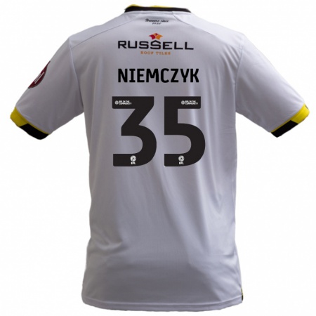 Kandiny Niño Camiseta Jakub Niemczyk #35 Blanco 2ª Equipación 2024/25 La Camisa Chile