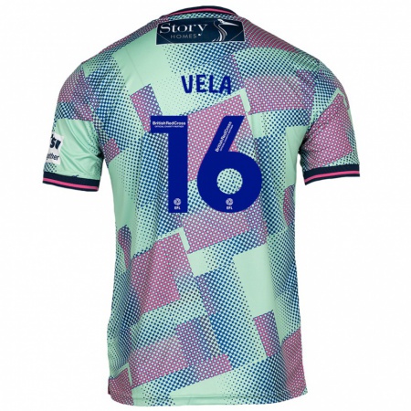 Kandiny Niño Camiseta Josh Vela #16 Verde 2ª Equipación 2024/25 La Camisa Chile