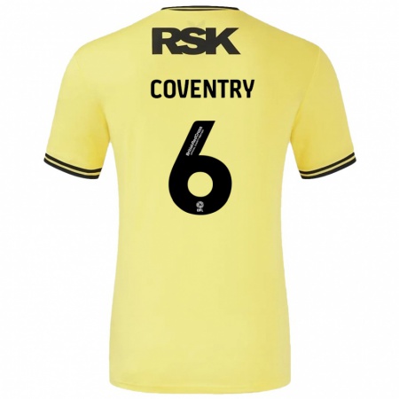 Kandiny Niño Camiseta Conor Coventry #6 Amarillo Negro 2ª Equipación 2024/25 La Camisa Chile