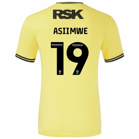 Kandiny Niño Camiseta Nathan Asiimwe #19 Amarillo Negro 2ª Equipación 2024/25 La Camisa Chile