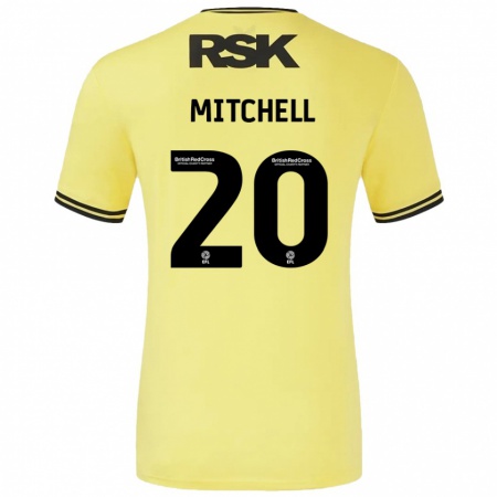 Kandiny Niño Camiseta Zach Mitchell #20 Amarillo Negro 2ª Equipación 2024/25 La Camisa Chile