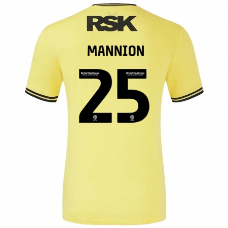 Kandiny Niño Camiseta Will Mannion #25 Amarillo Negro 2ª Equipación 2024/25 La Camisa Chile