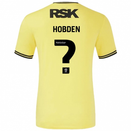 Kandiny Niño Camiseta Ollie Hobden #0 Amarillo Negro 2ª Equipación 2024/25 La Camisa Chile