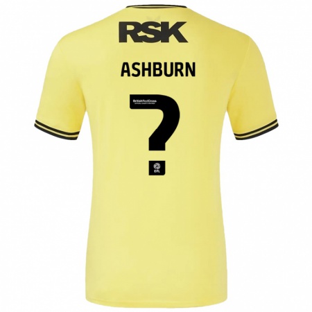 Kandiny Niño Camiseta Luke Ashburn #0 Amarillo Negro 2ª Equipación 2024/25 La Camisa Chile