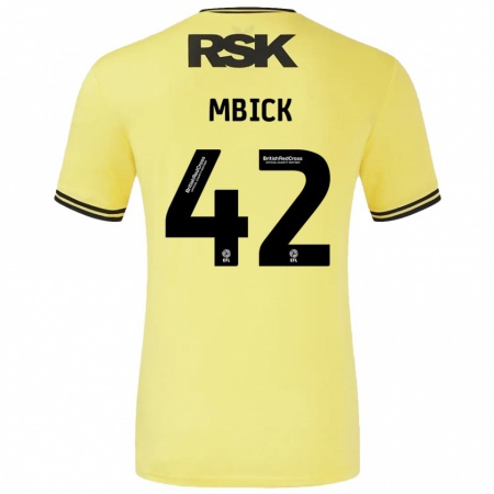 Kandiny Niño Camiseta Micah Mbick #42 Amarillo Negro 2ª Equipación 2024/25 La Camisa Chile