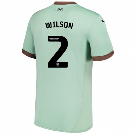 Kandiny Niño Camiseta Kane Wilson #2 Verde Pálido 2ª Equipación 2024/25 La Camisa Chile