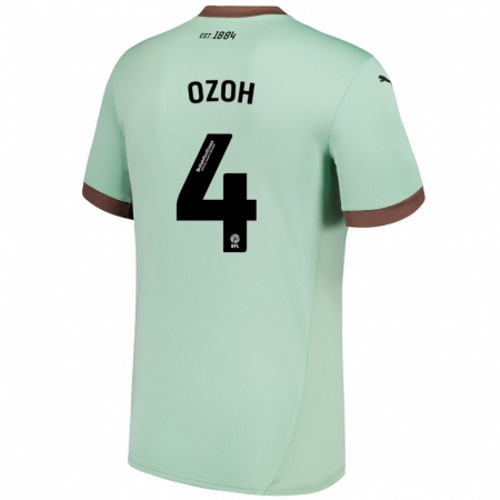 Kandiny Niño Camiseta David Ozoh #4 Verde Pálido 2ª Equipación 2024/25 La Camisa Chile