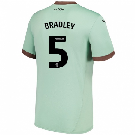 Kandiny Niño Camiseta Sonny Bradley #5 Verde Pálido 2ª Equipación 2024/25 La Camisa Chile