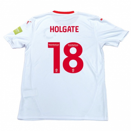 Kandiny Niño Camiseta Harrison Holgate #18 Blanco 2ª Equipación 2024/25 La Camisa Chile