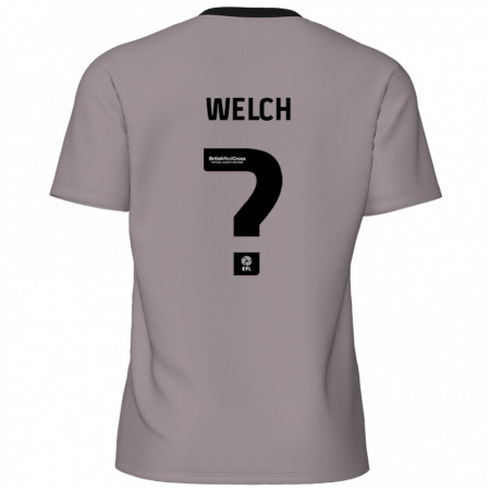 Kandiny Niño Camiseta Makai Welch #0 Gris 2ª Equipación 2024/25 La Camisa Chile