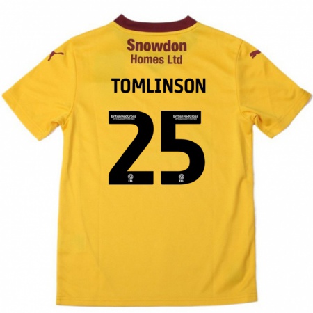 Kandiny Niño Camiseta Josh Tomlinson #25 Naranja Borgoña 2ª Equipación 2024/25 La Camisa Chile