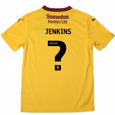 Kandiny Niño Camiseta Leo Jenkins #0 Naranja Borgoña 2ª Equipación 2024/25 La Camisa Chile